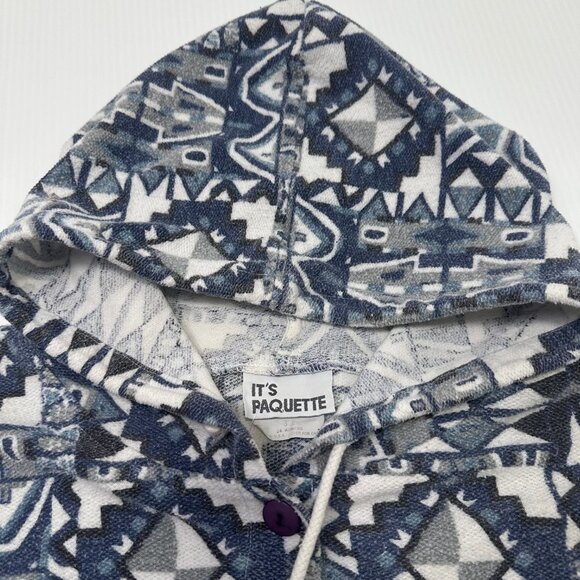 Vintage Paquette Pattern Button Up Hoodie XXL - Picture 4 of 4